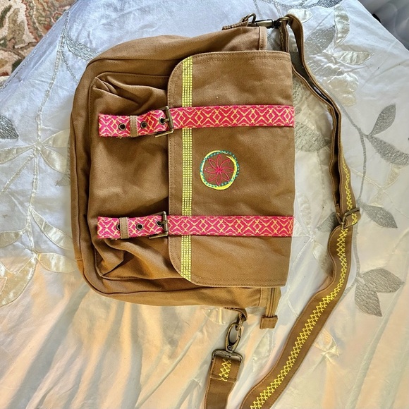 American Girl Doll Lea’s Collection Messenger Bag/Crossbody/ Purse Tan - Picture 4 of 7